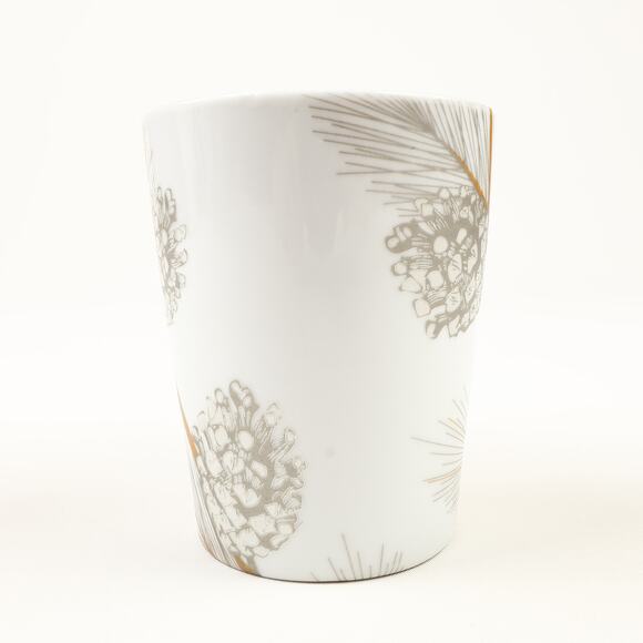 St. Nicholas Square Pine Boughs & Cones Christmas 12oz Coffee Mug Silver Gold - Picture 4 of 8